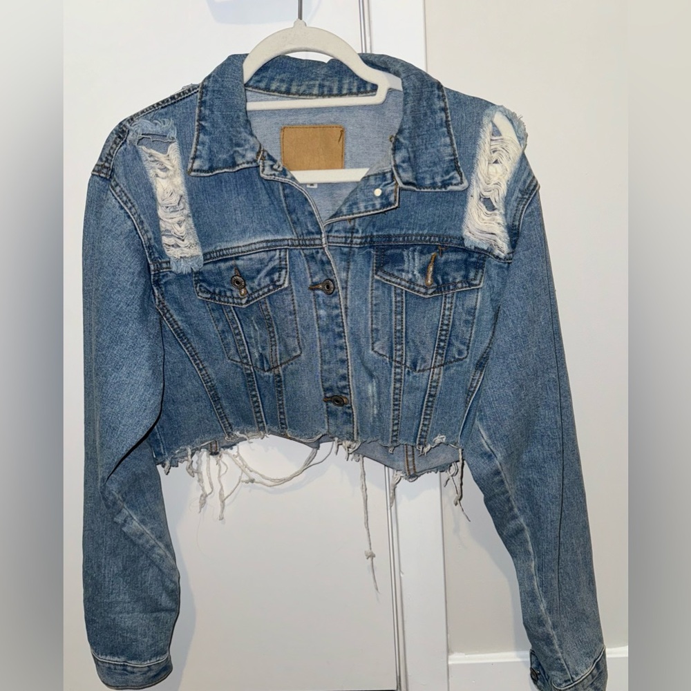 Boutique Cropped Denim Jacket